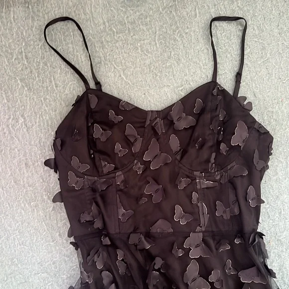 Betsey Johnson Black Butterfly Maxi Dress - Picture 2 of 5